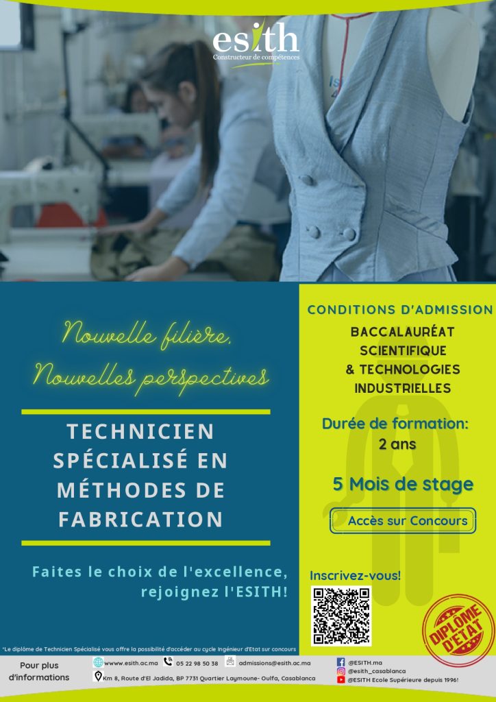 Technicien Spécialisé en Méthodes de Fabrication à l'ESITH